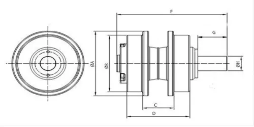 Поддерживающий каток на Hyundai R160 (2) фото 4