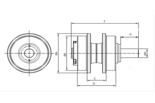 Поддерживающий каток на Hyundai R130/YC135 фото 3