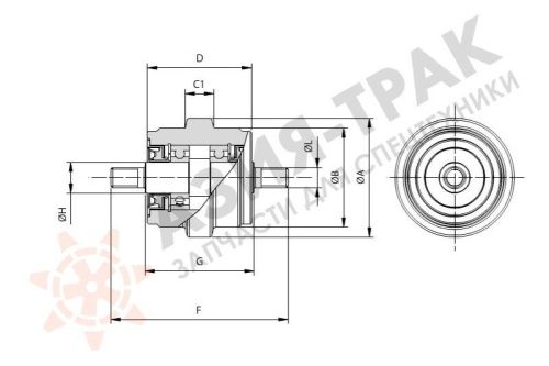 Опорный каток на Takeuchi TB016 фото 3