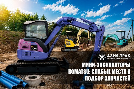 Мини-экскаваторы Komatsu: слабые места и подбор запчастей