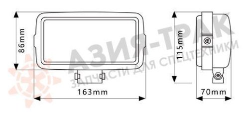 Фара галогеновая 12V H3 55W прямоугольная фото 3