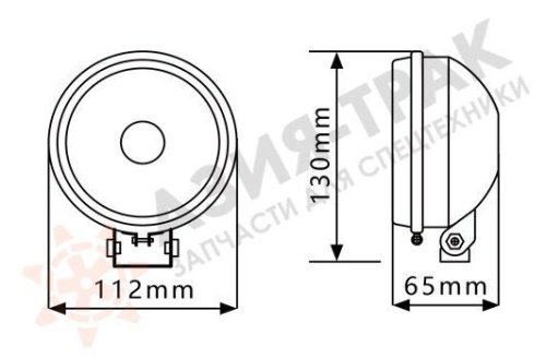 Фара галогеновая 12V H3 55W круглая фото 3