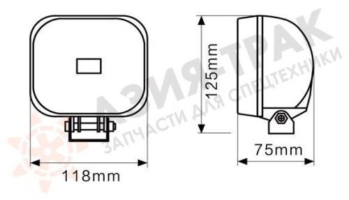 Фара галогеновая 12V H3 55W квадратная фото 3 Фара галогеновая 12V H3 55W квадратная фото 3