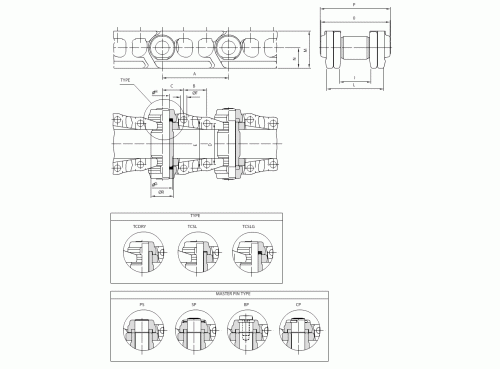 Цепь гусеничная Hitachi EX200-5 (46L) фото 2