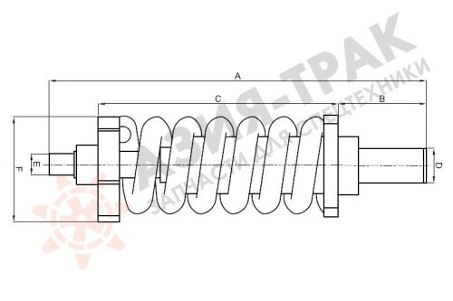 Натяжитель гусеничной цепи с пружиной Komatsu PC20 фото 2