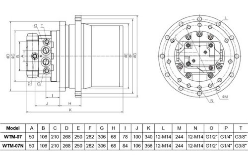 Редуктор хода WTM-07N фото 2 Редуктор хода WTM-07N фото 2